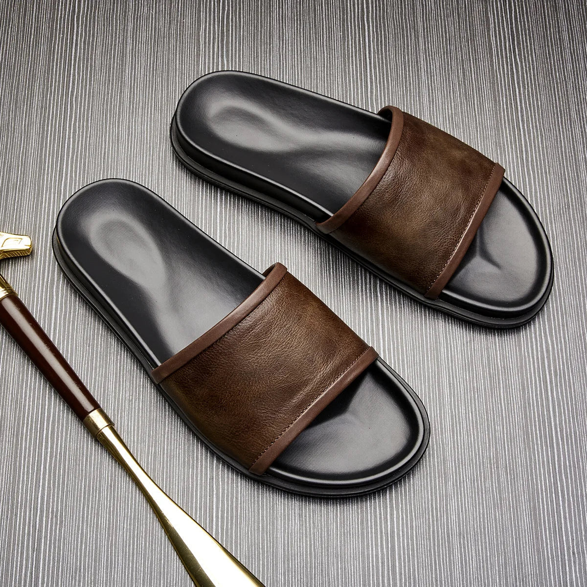 Noah™ | Luxury Leather Slides
