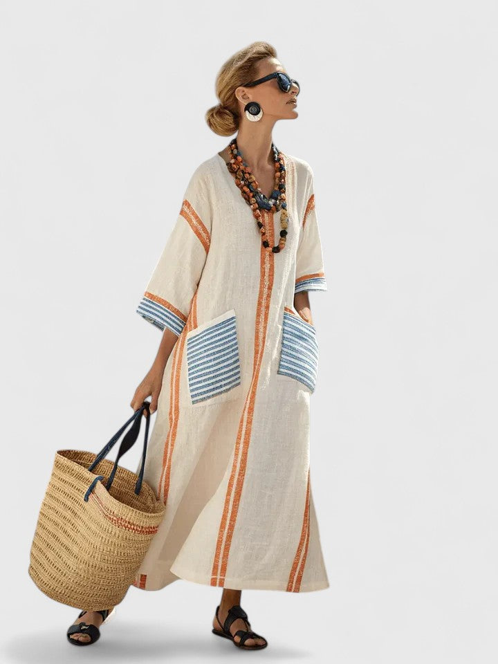 Abigail | Womens V Neck Loose Maxi Dress