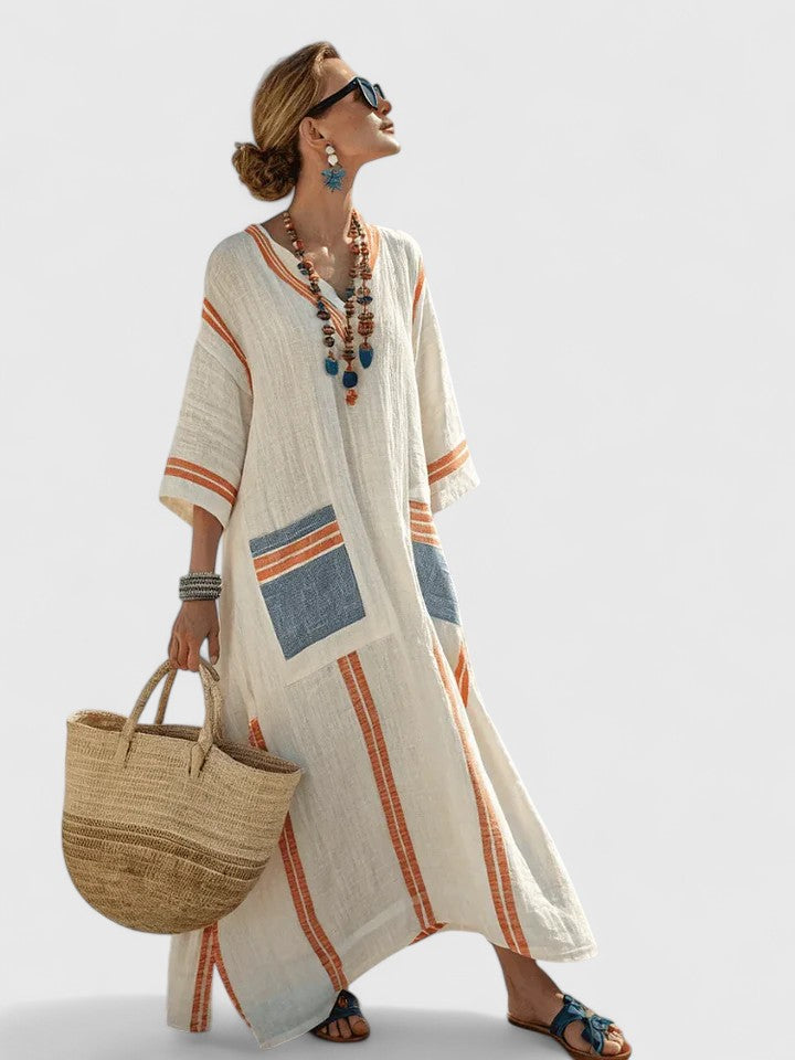 Abigail | Womens V Neck Loose Maxi Dress