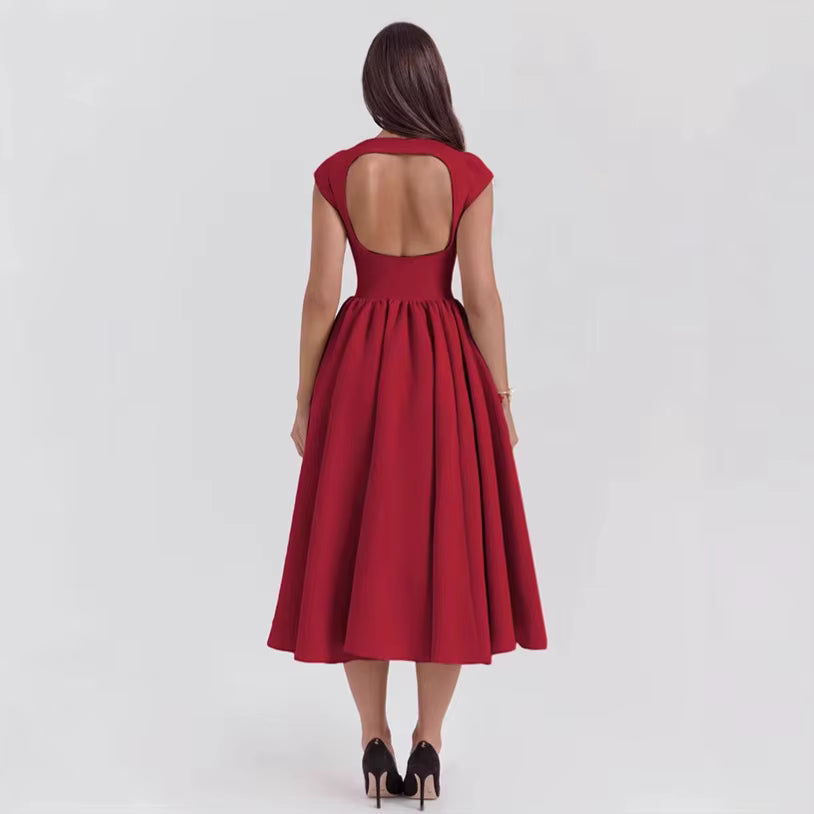 Luna Fashion House | Structured Cap Sleeve Midi Dress – Classic Occasion Dress