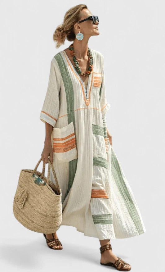 Abigail | Womens V Neck Loose Maxi Dress