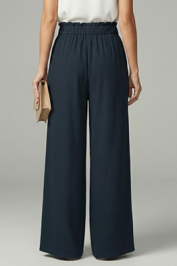 Charlotte | Women’s Palazzo Trousers with Tie Belt and Wide Legs