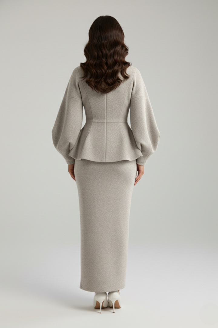 Bianca | Women’s V-Neck Blazer and Skirt Set