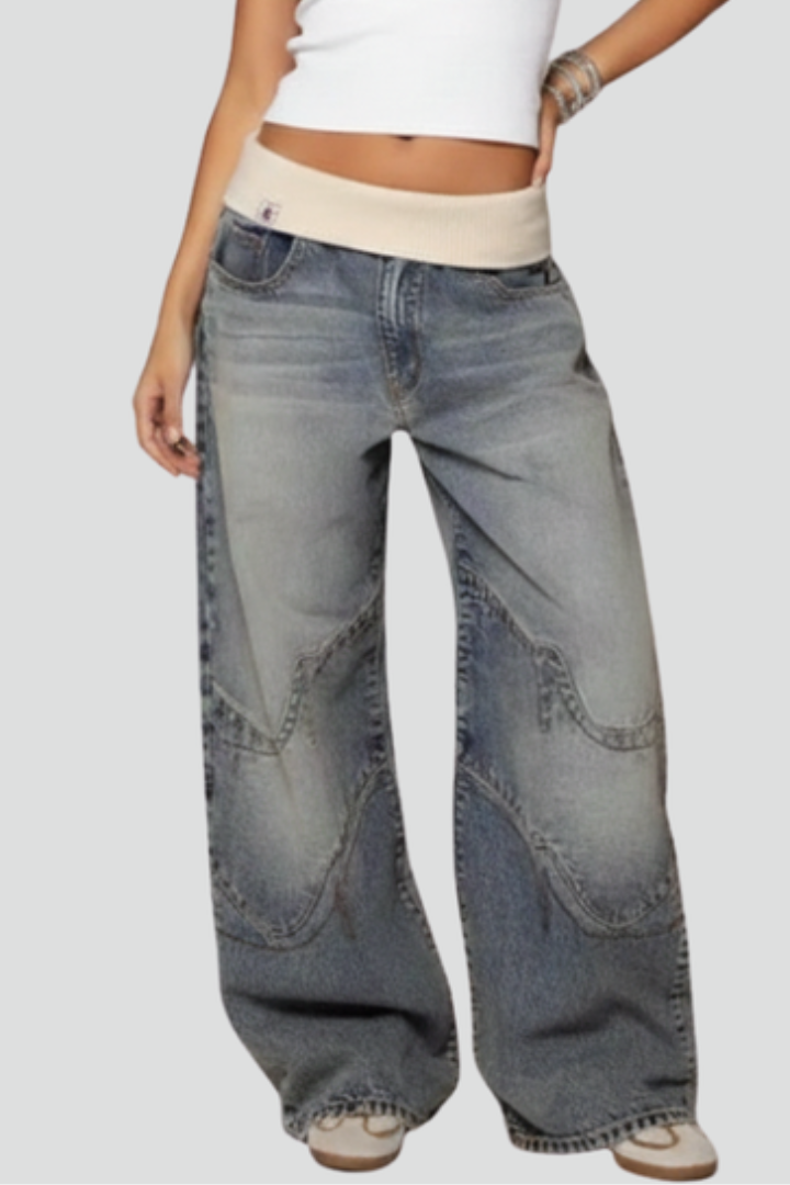 Catherine | Women’s Casual Baggy Wide-Leg Denim Trousers