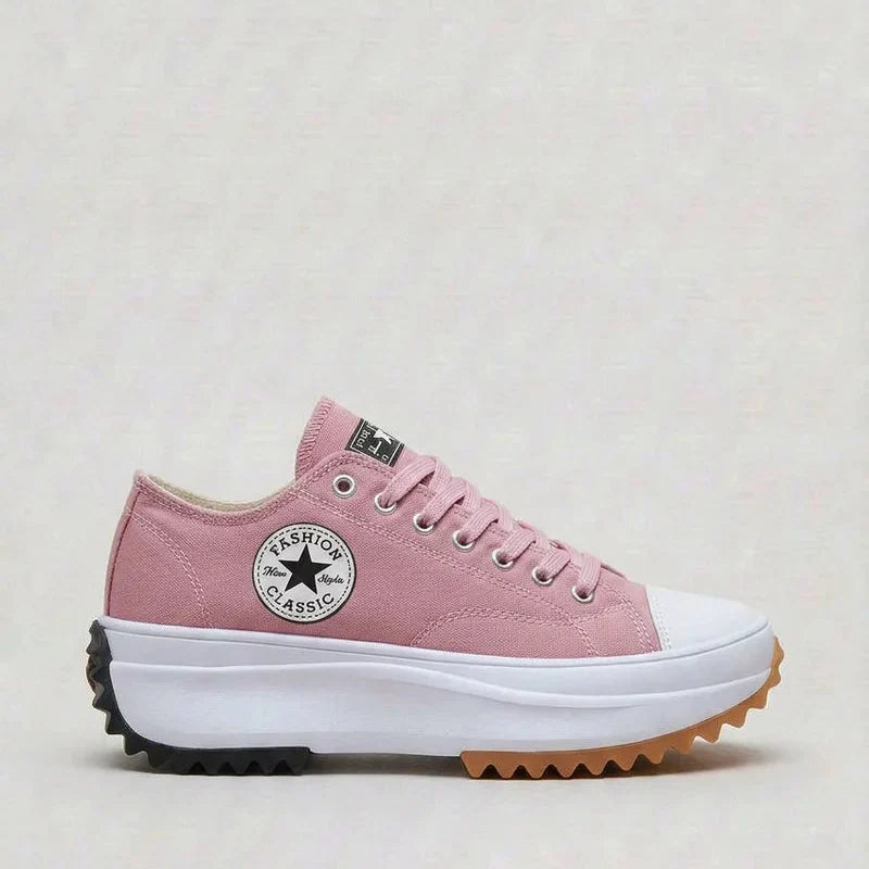 Women's Canvas Platform Trainers | Chunky Lace-Up Sneakers