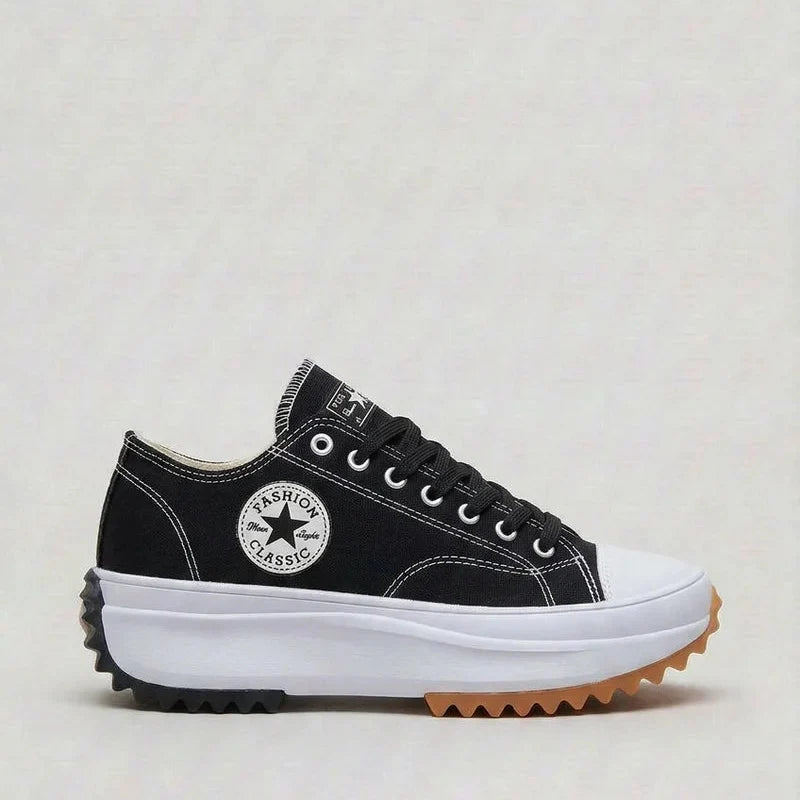 Women's Canvas Platform Trainers | Chunky Lace-Up Sneakers