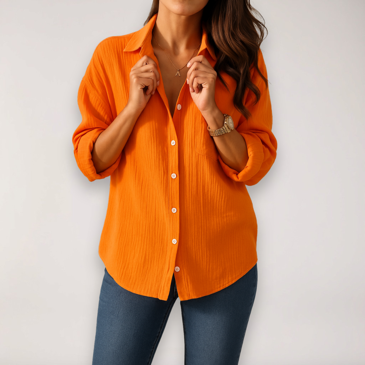 Madeline | Women’s Button Front Roll Up Shirt