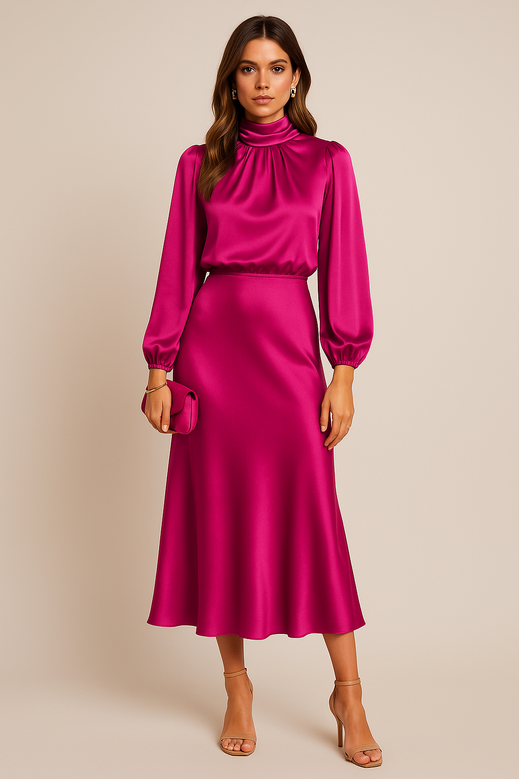 Jasmine | Women’s High Neck Midi Dress Style