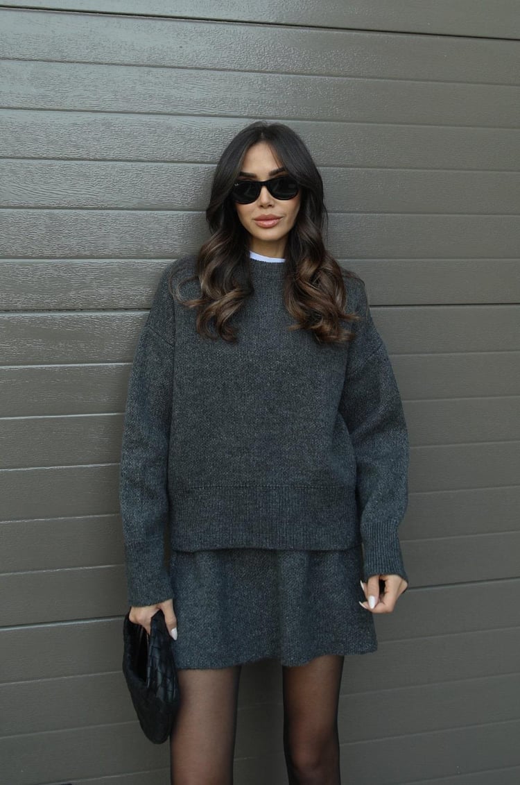 Hannah | Women Spring Sweater Mini Skirt Set