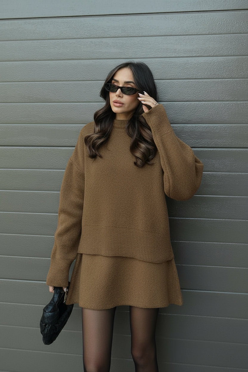 Hannah | Women Spring Sweater Mini Skirt Set