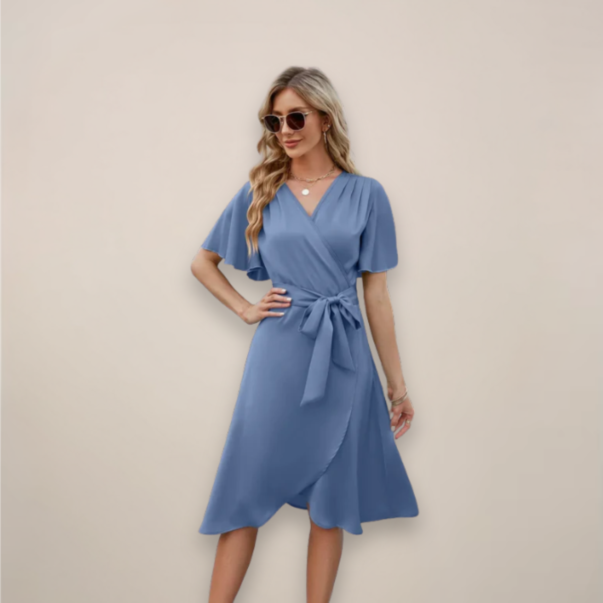 Lydia | Women’s Midi Wrap Dress With Front Tie
