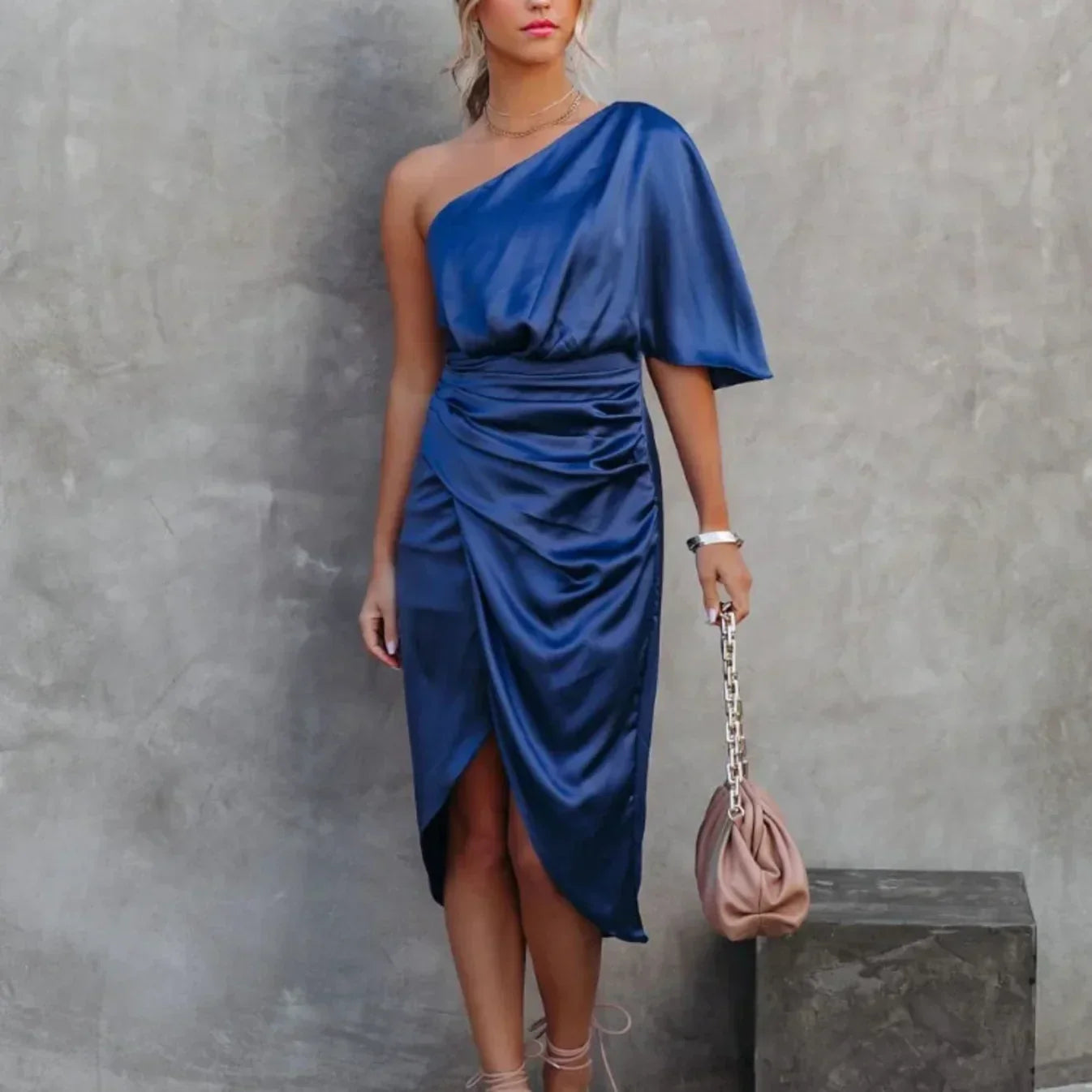 Mabel | Women’s One Shoulder Mini Dress Wrap Style