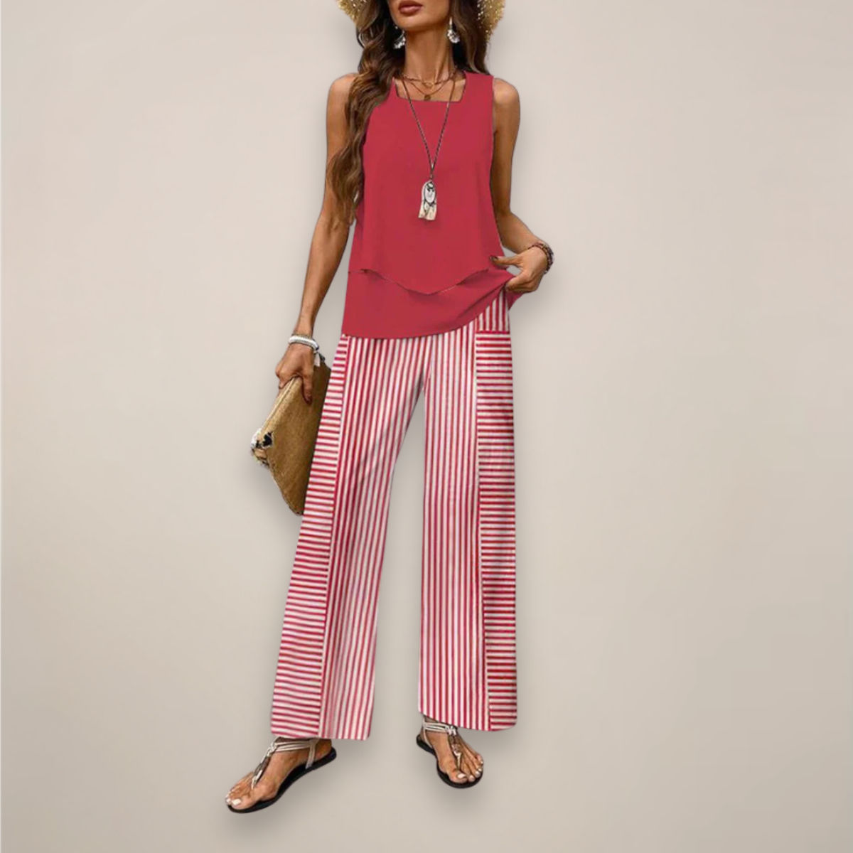 Ella | Women Spring Printed Wide-Leg Set