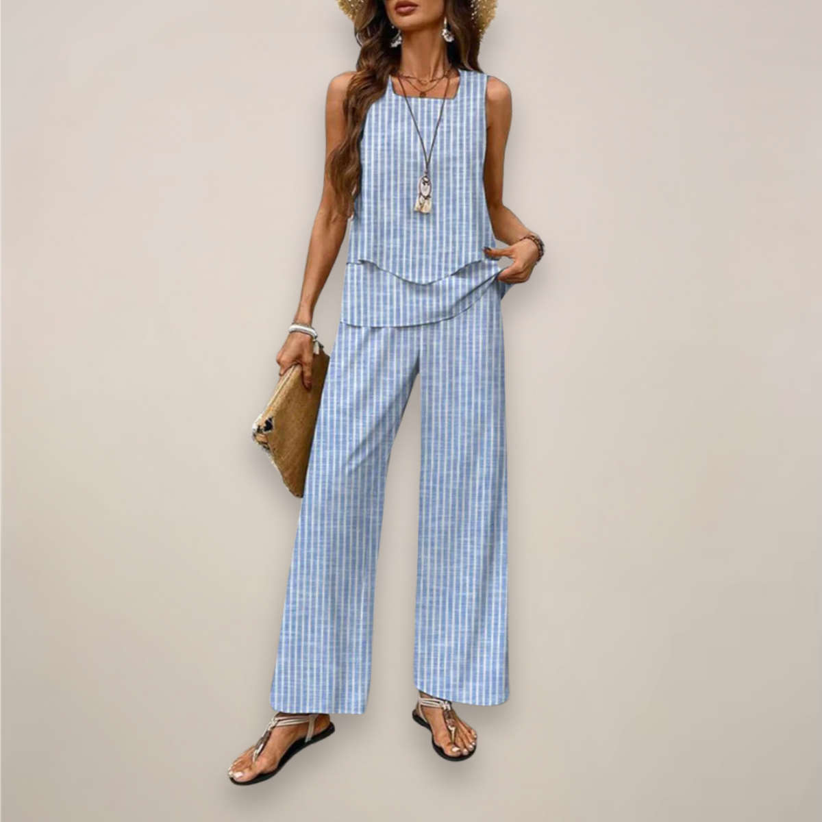 Ella | Women Spring Printed Wide-Leg Set