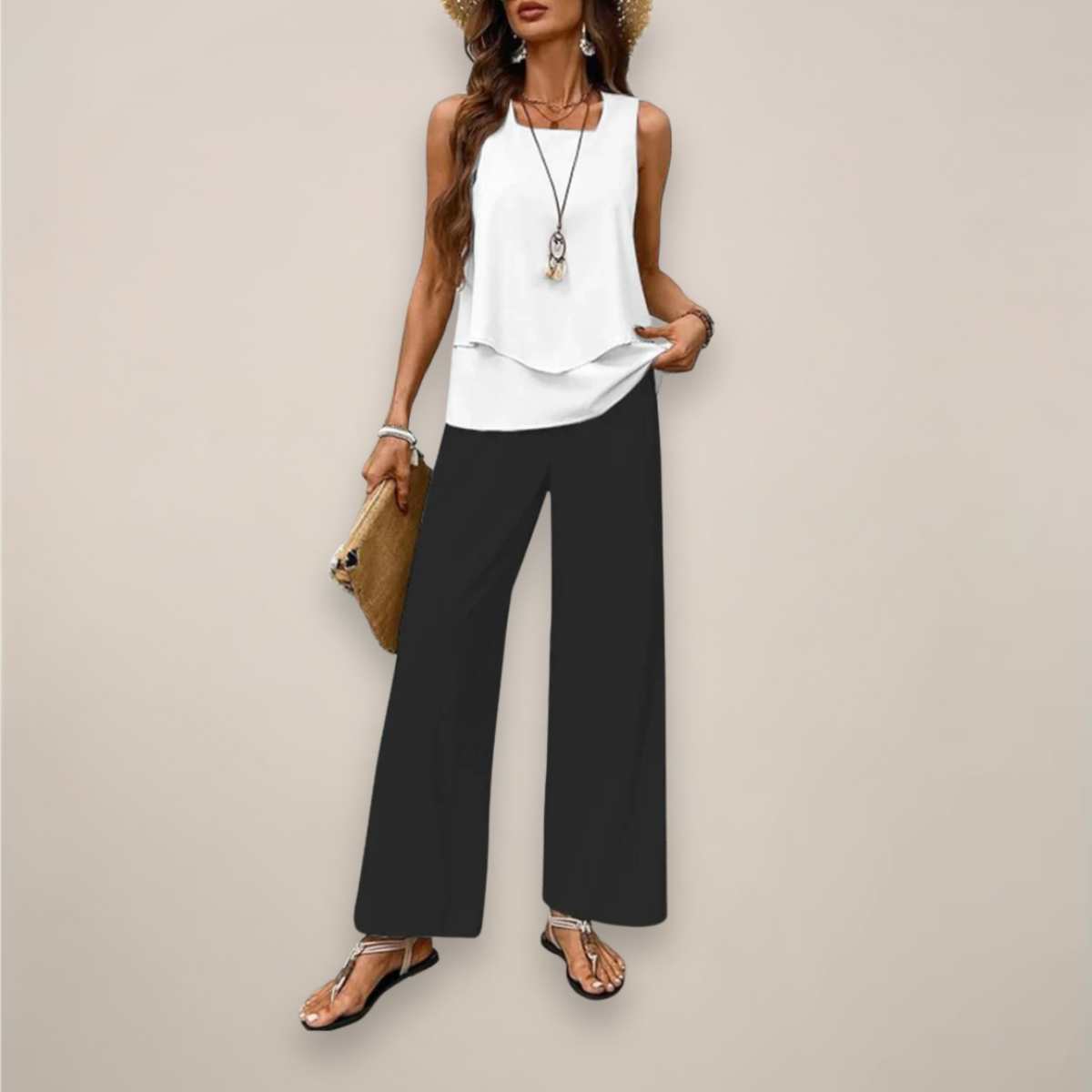 Ella | Women Spring Printed Wide-Leg Set