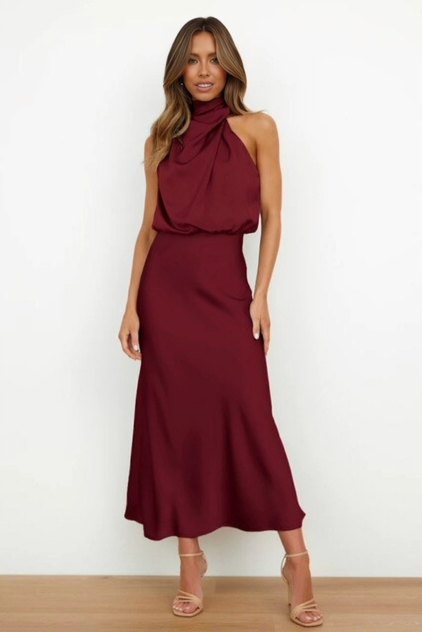 Holly | Women’s Chic Halter Evening Dress