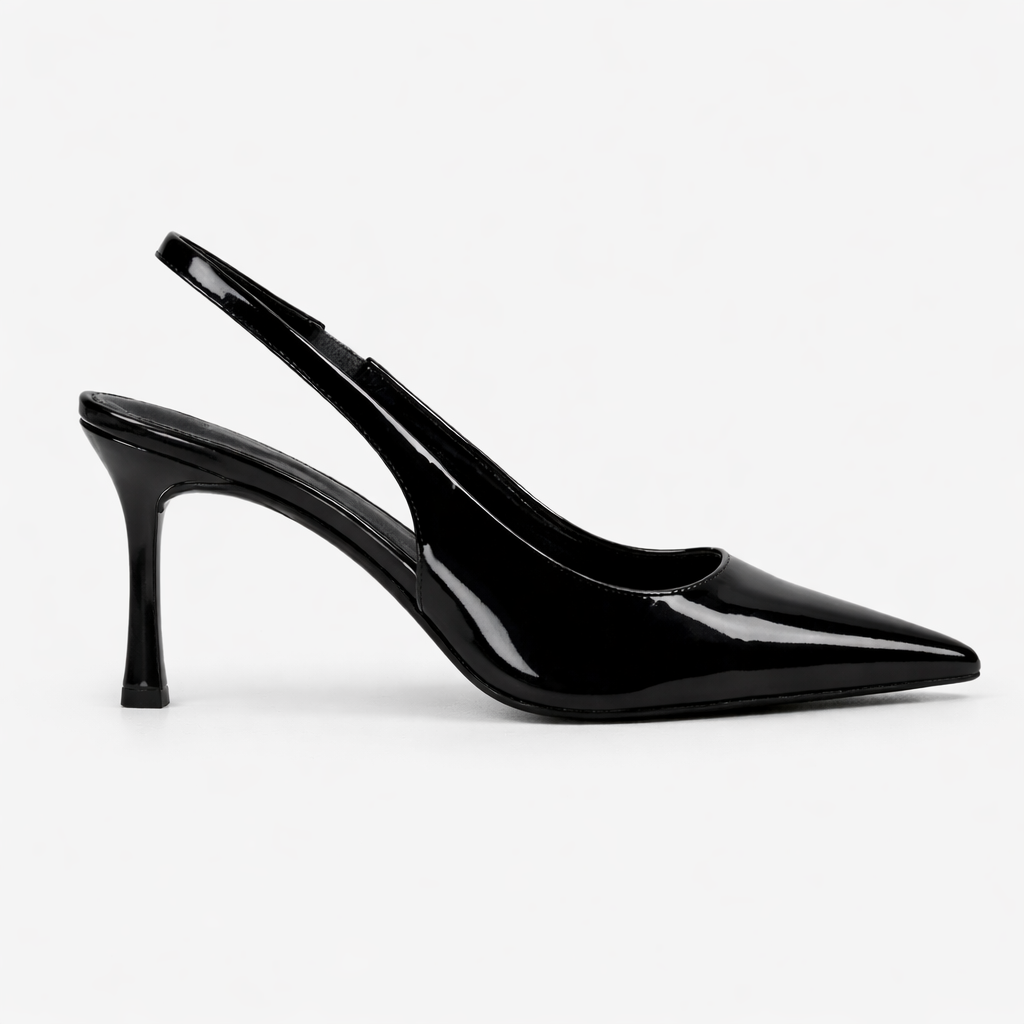 Women’s Elegant Black Slingback Heels – Pointed Toe