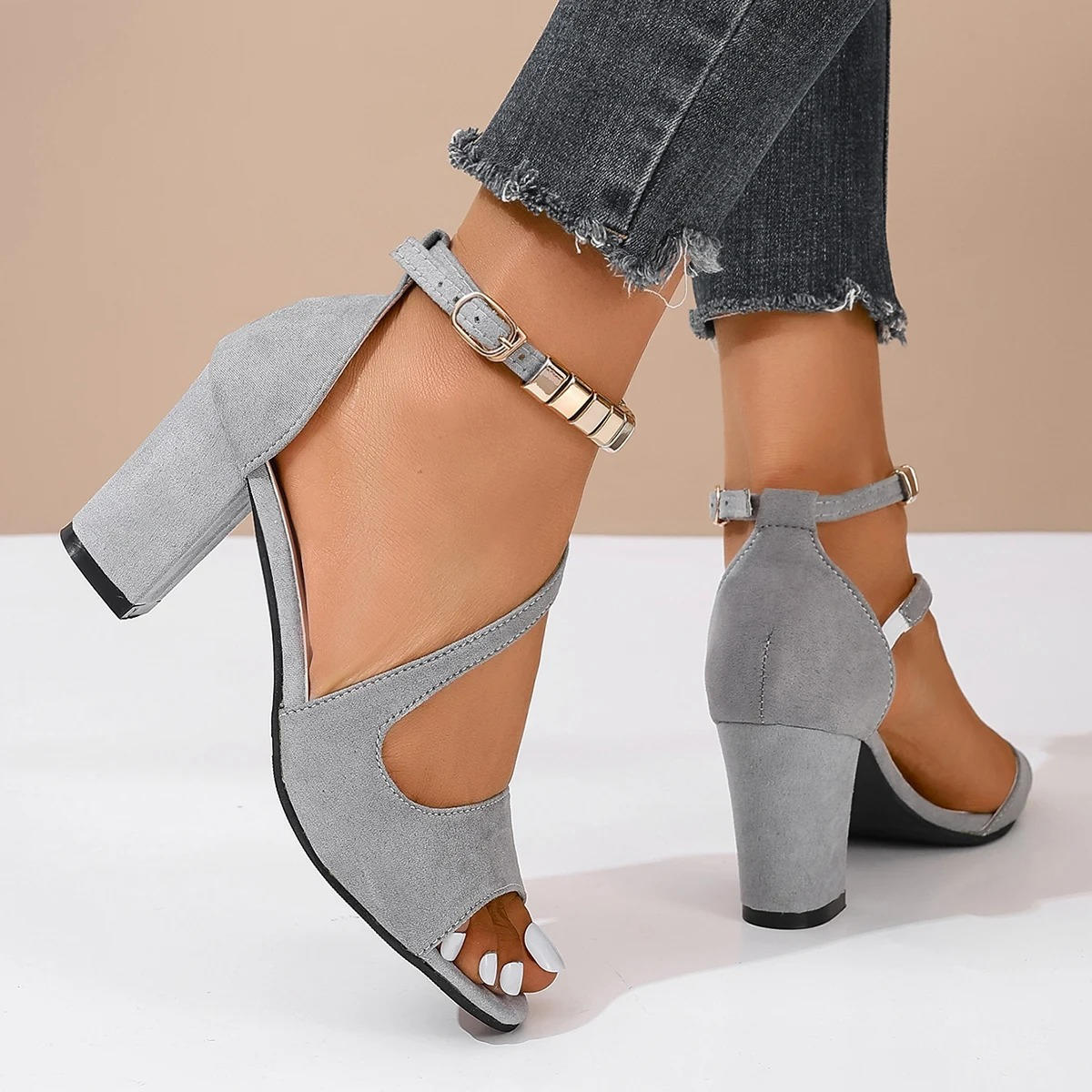 Camille | Women's Ankle Strap Block Heel Sandals