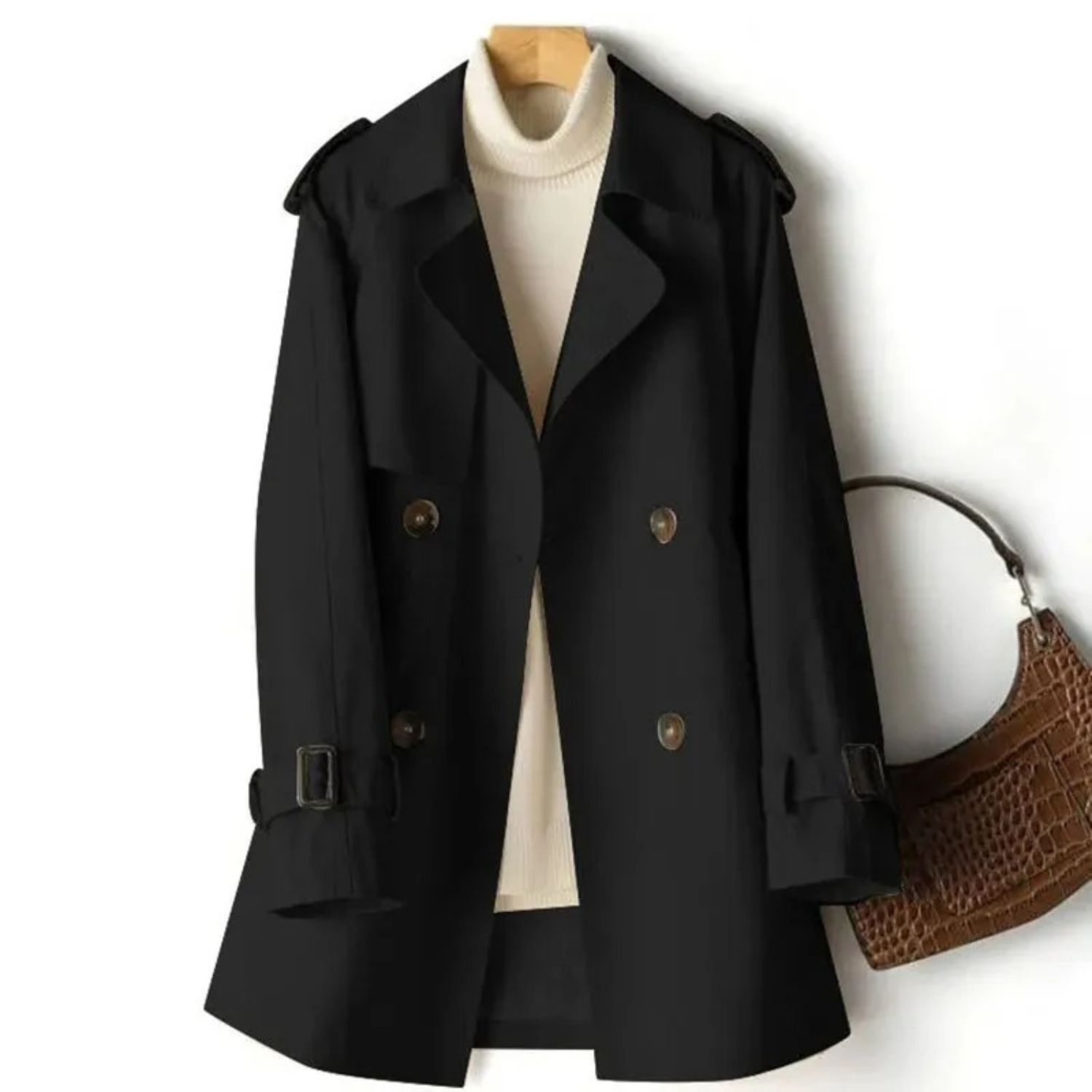 Julia | Women’s Long Double-Breasted Trench Coat Jacket