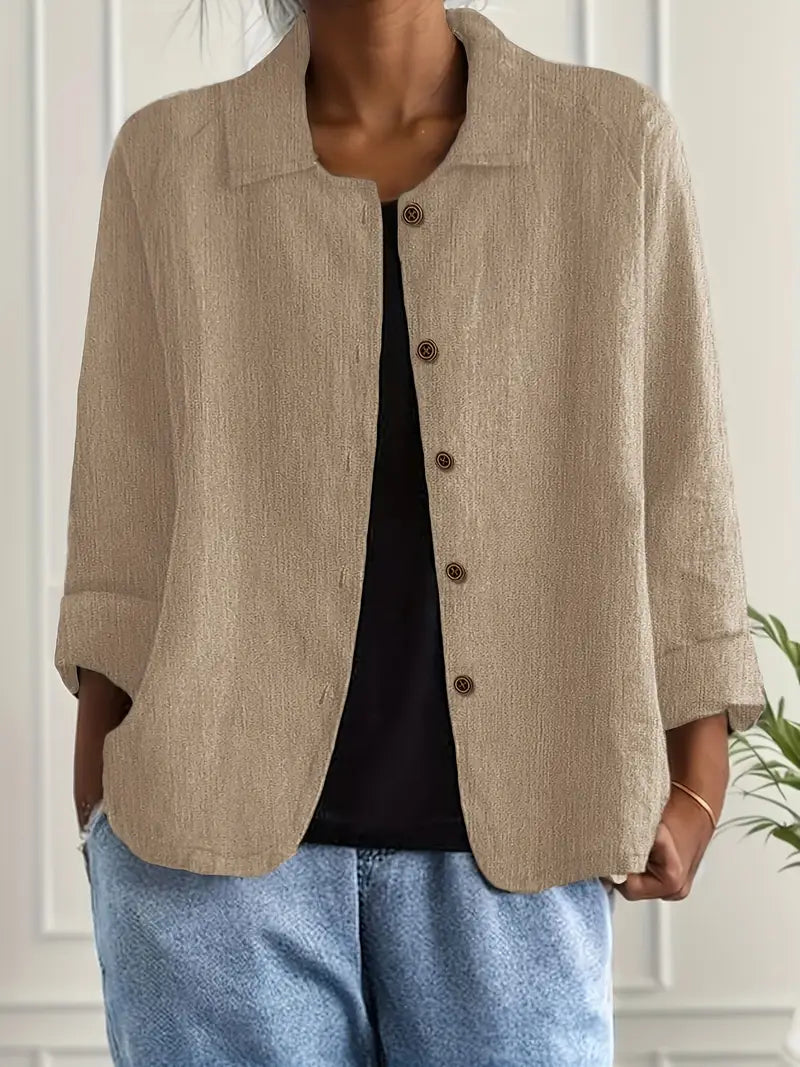 Ella | Women Casual Button Front Lightweight Jacket