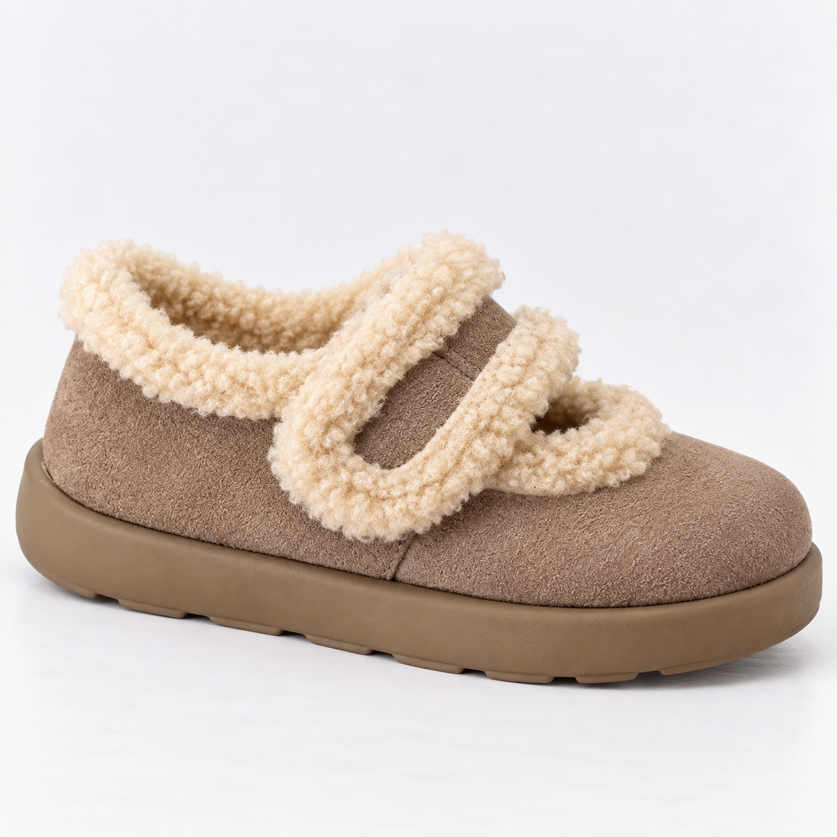 Women's Suede Slippers | Warm Fur Lined Slip-On Winter Shoes