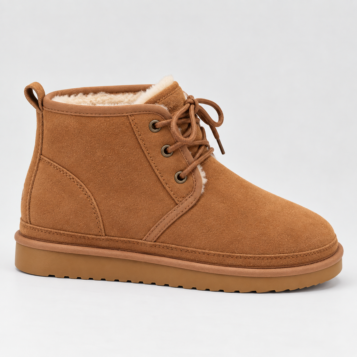 Women's Suede Lace-Up Ankle Boots | Warm Fur Lined Winter Shoes