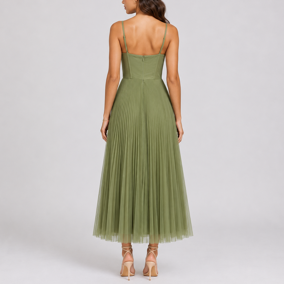 Women's Elegant Pleated Maxi Dress for Weddings & Events