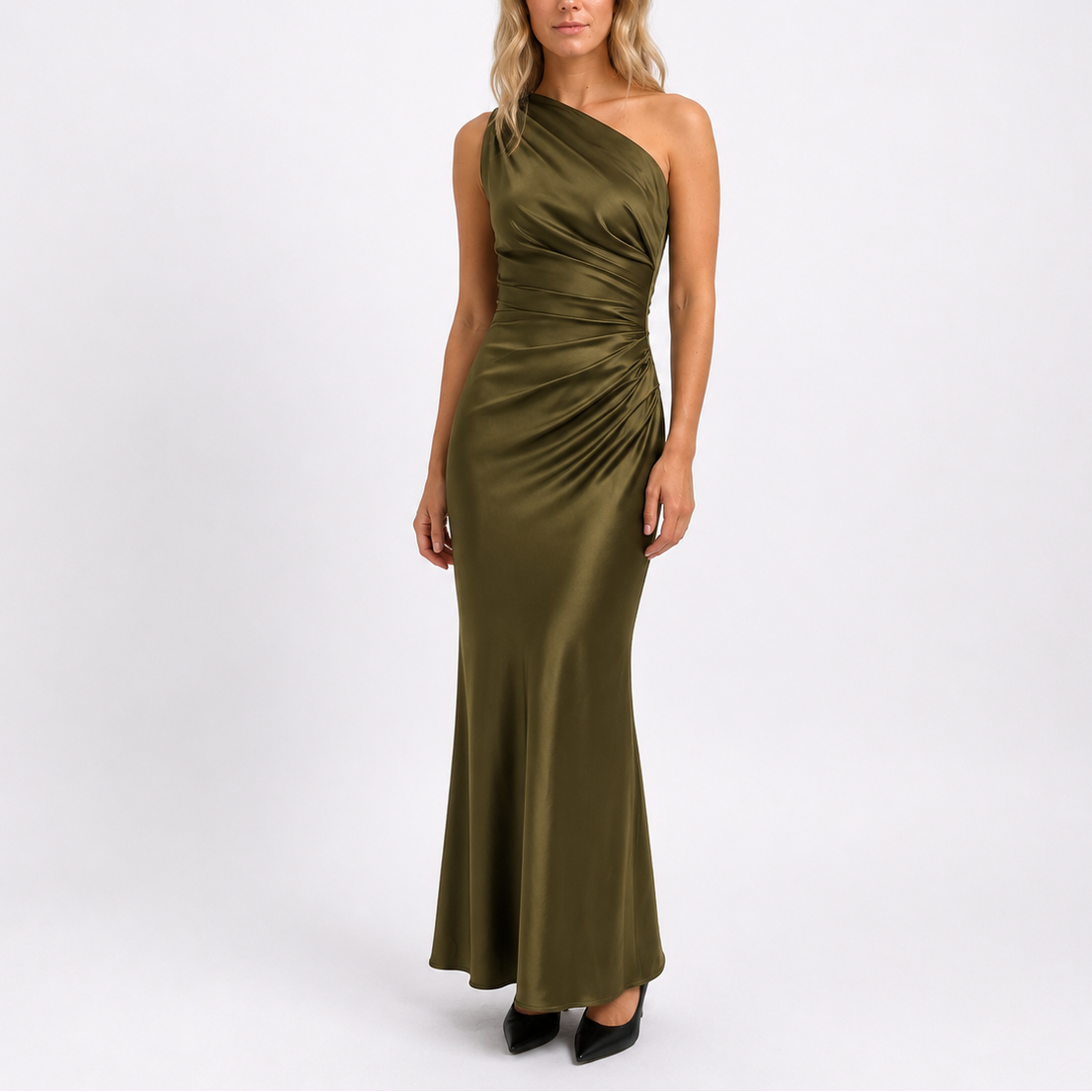 Women's Satin Evening Gown Maxi Dress