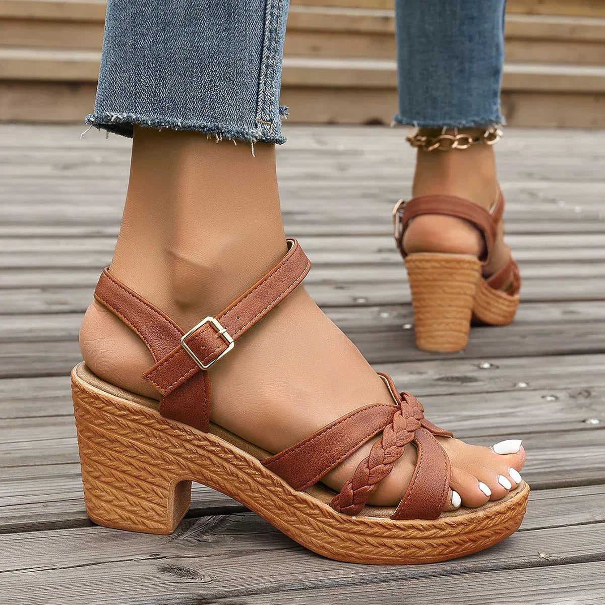 Freya | Women's Braided Platform Sandal