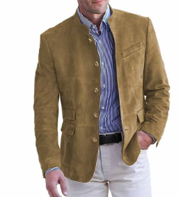 Ben | Men’s Tailored Lightweight Mandarin Collar Blazer