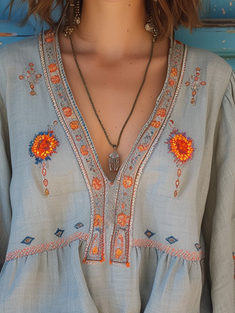 Daisy | Women’s Summer Bohemian Embroidered Blouse