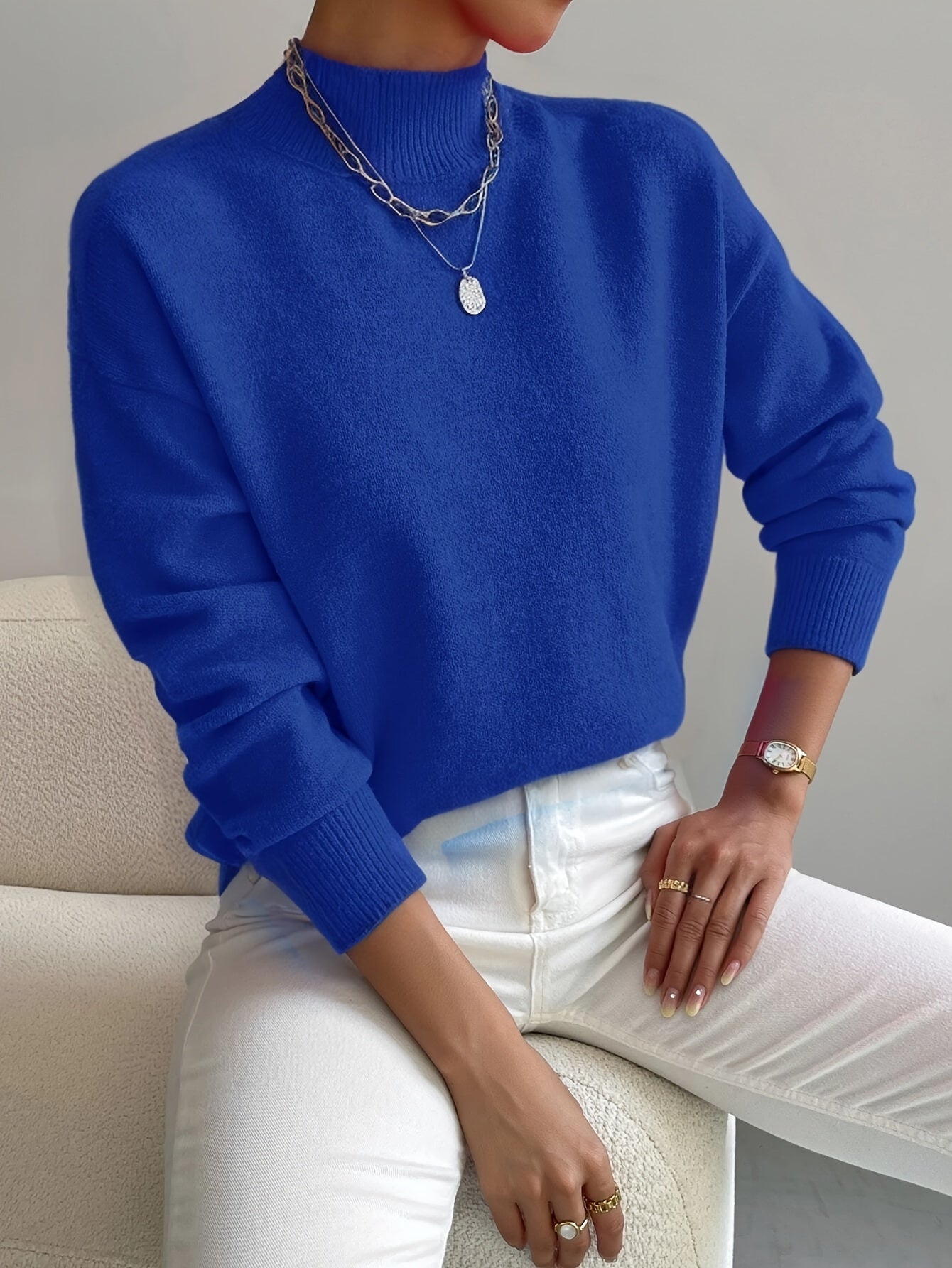 Emily | Women’s Spring Comfortable Mock Neck Sweater