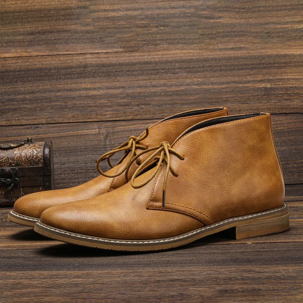 Noah | Men's Lace-Up Chukka Boots Ankle Faux Leather