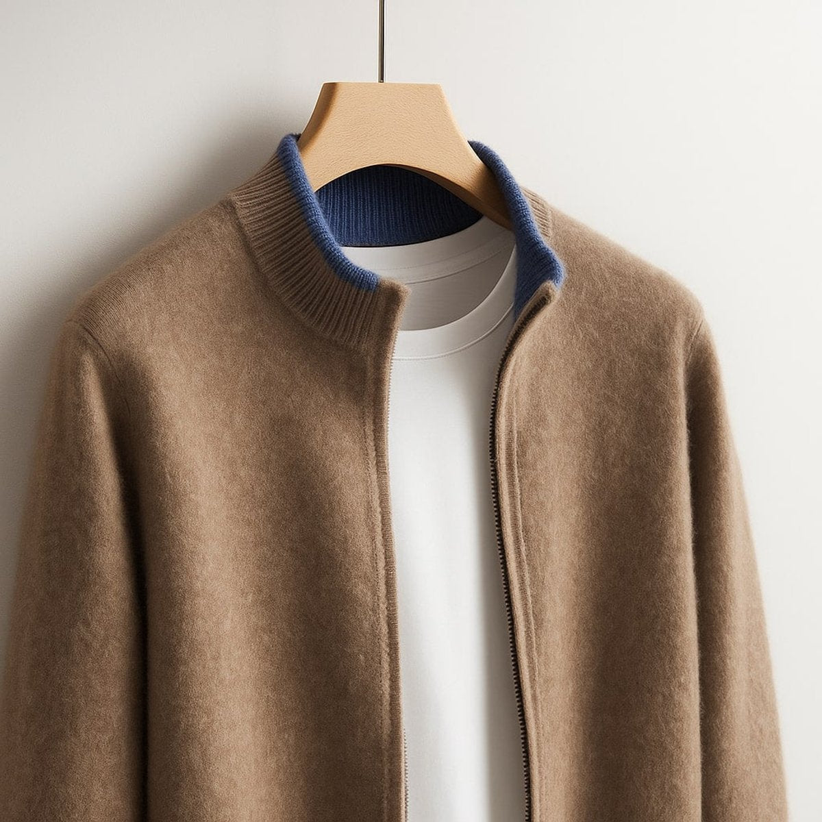 Muhammad | Men's Merino Wool Full-Zip Knit Mens Winter Coat Cardigan