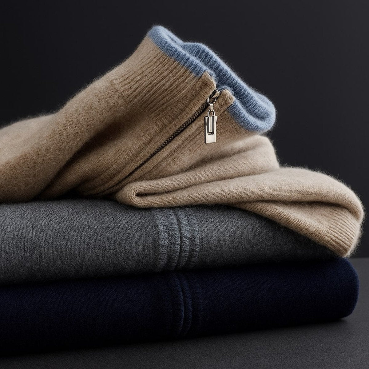 Muhammad | Men's Merino Wool Full-Zip Knit Mens Winter Coat Cardigan