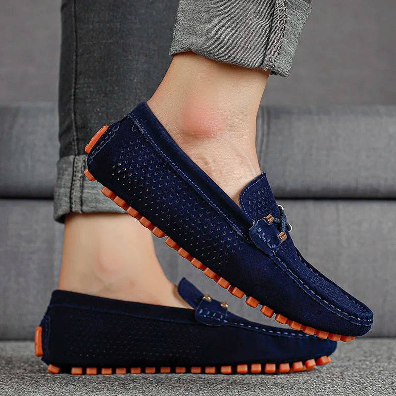 Alfie | Men's Perforated Suede Slip-On Loafers