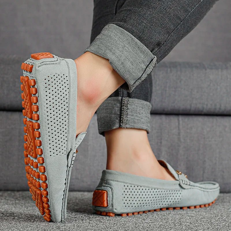 Alfie | Men's Perforated Suede Slip-On Loafers