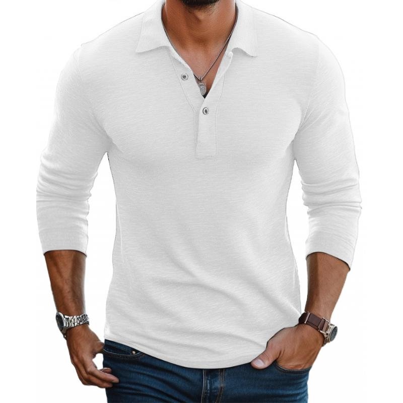 George | Men's Satin-Smooth Slim Fit Long Sleeve Polo Shirt