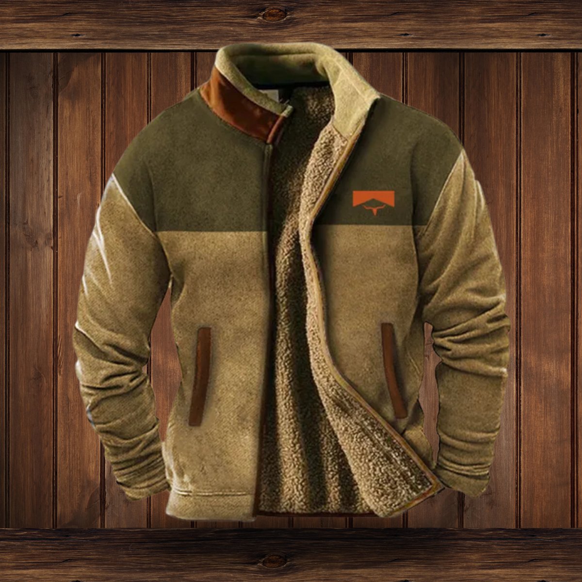 Charlie | Men's Sherpa-Lined Aztec-Print Zip-Up Fleece Jacket