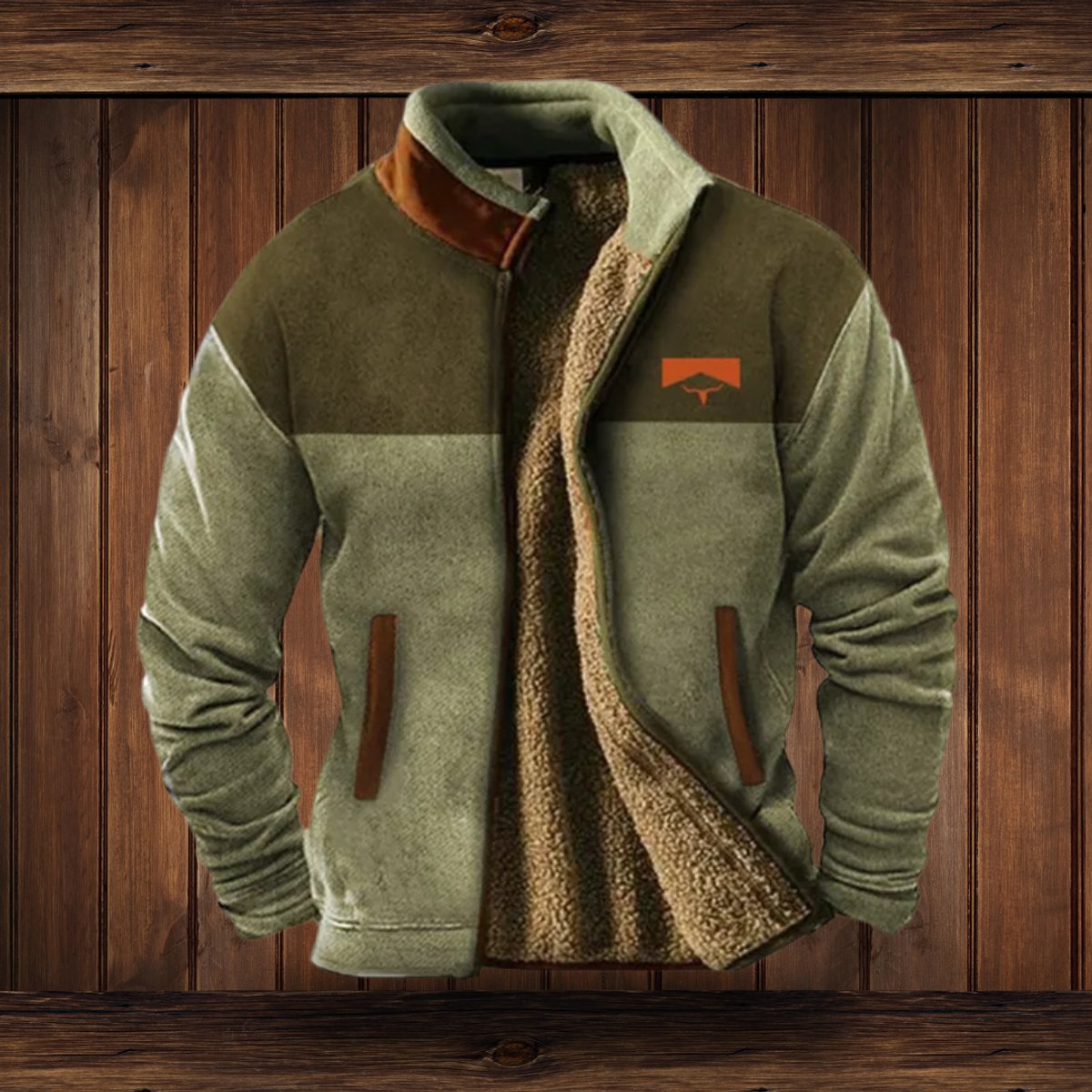 Charlie | Men's Sherpa-Lined Aztec-Print Zip-Up Fleece Jacket