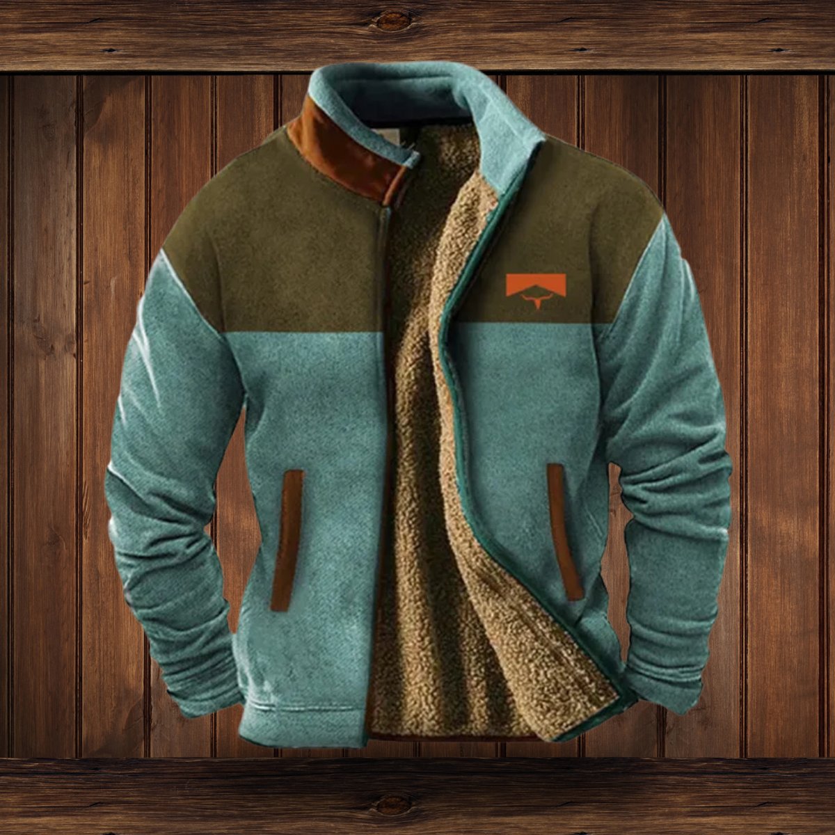 Charlie | Men's Sherpa-Lined Aztec-Print Zip-Up Fleece Jacket