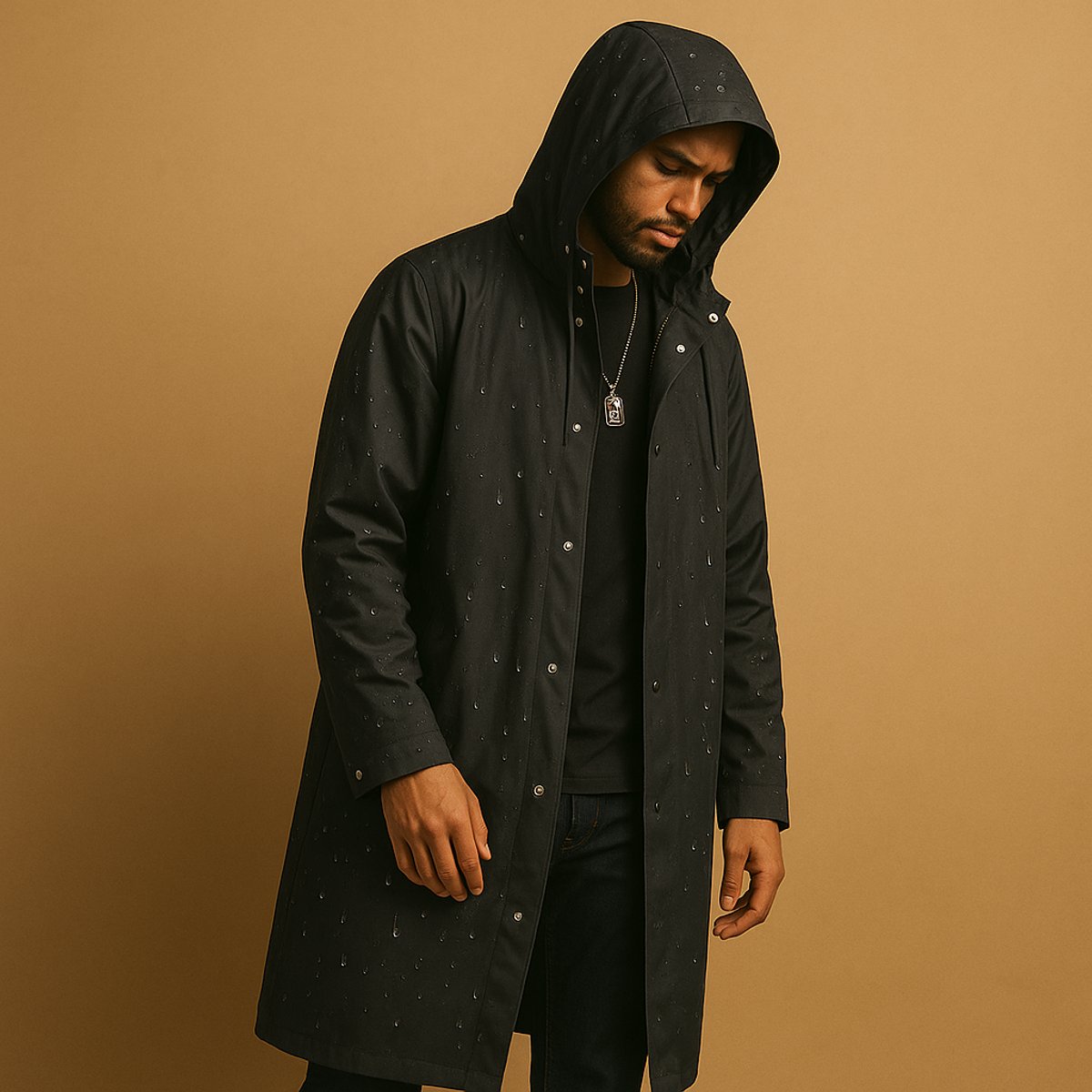 Edward | Men's Waterproof Hooded Long Rain Jacket Casual Fit EVA