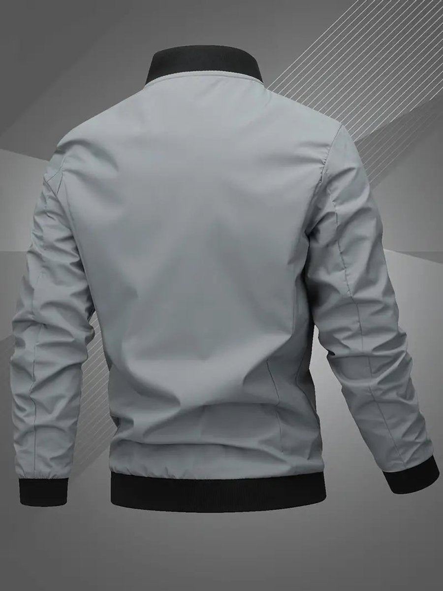 Alfie | Men's Zip-Up Polyester Bomber Jacket Baseball Collar