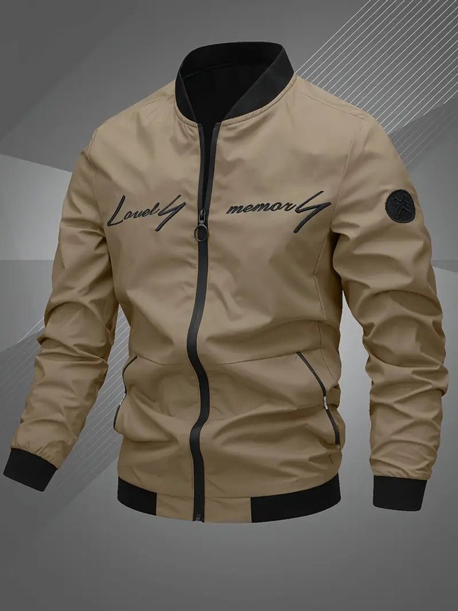 Alfie | Men's Zip-Up Polyester Bomber Jacket Baseball Collar