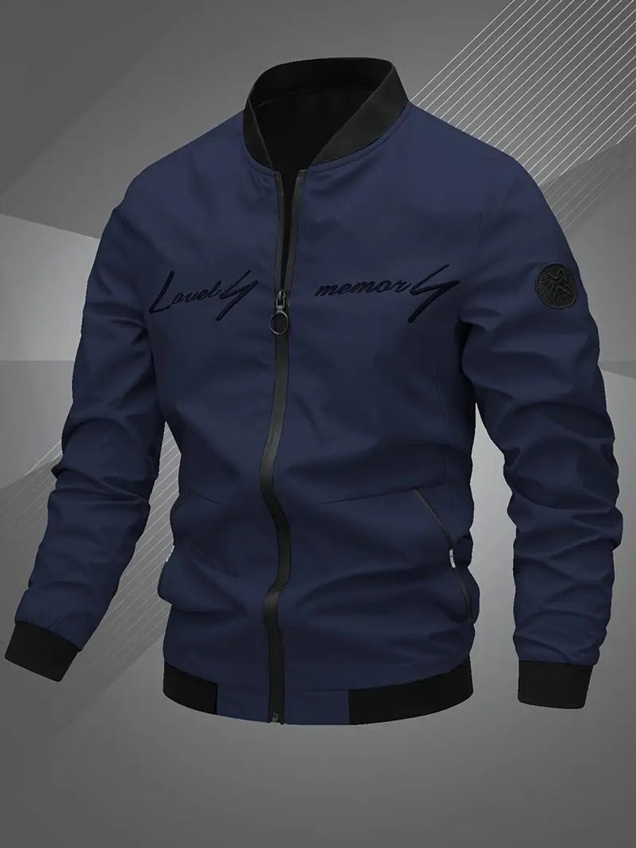 Alfie | Men's Zip-Up Polyester Bomber Jacket Baseball Collar