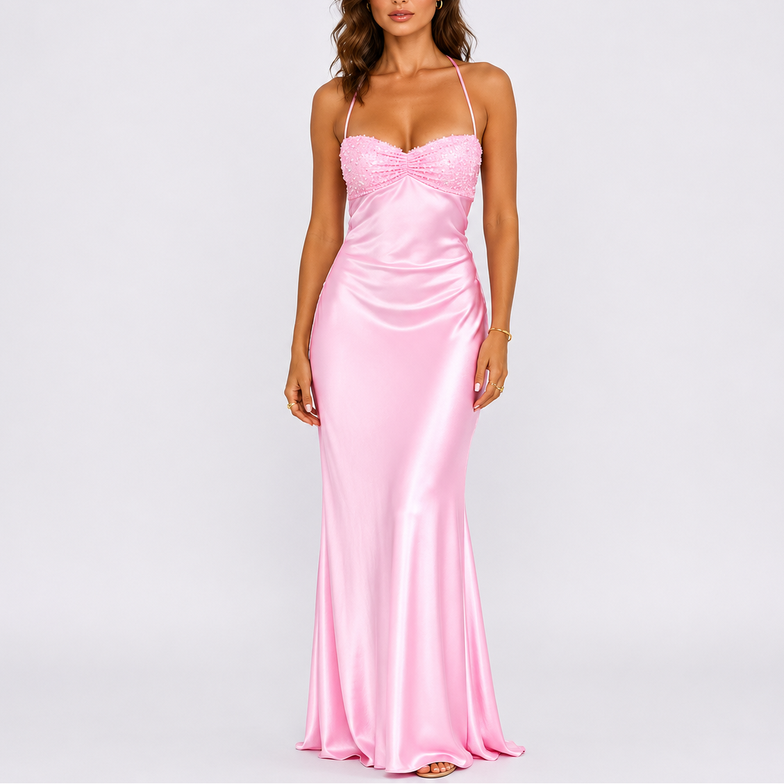 Women's Elegant Satin Maxi Dress