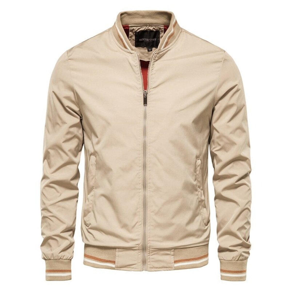 Archie | Ryder Mens Bomber Jacket Zip-Up Ribbed-Trim Lightweight Outerwear