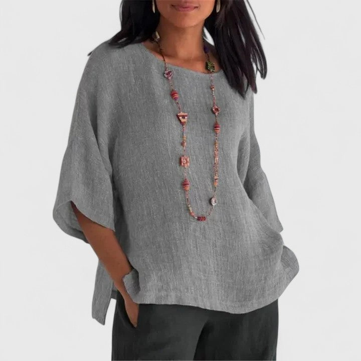 Serena | Women's Round Neck 3/4 Sleeve Blouse