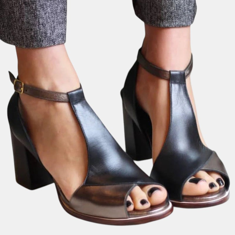 Tiana | Women's Peep Toe Block Heel Sandals
