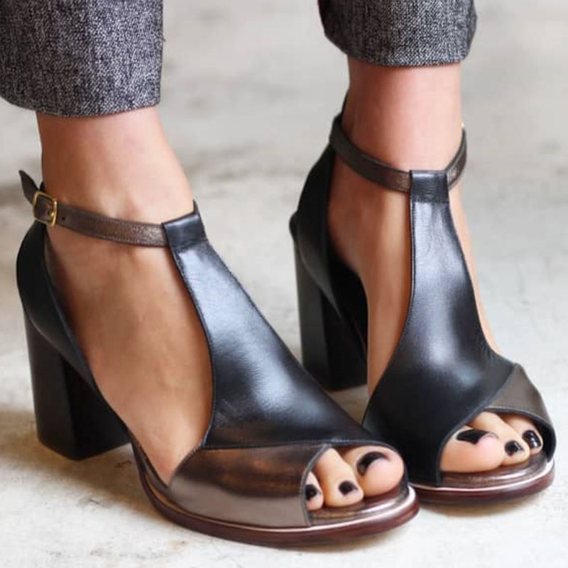 Tiana | Women's Peep Toe Block Heel Sandals